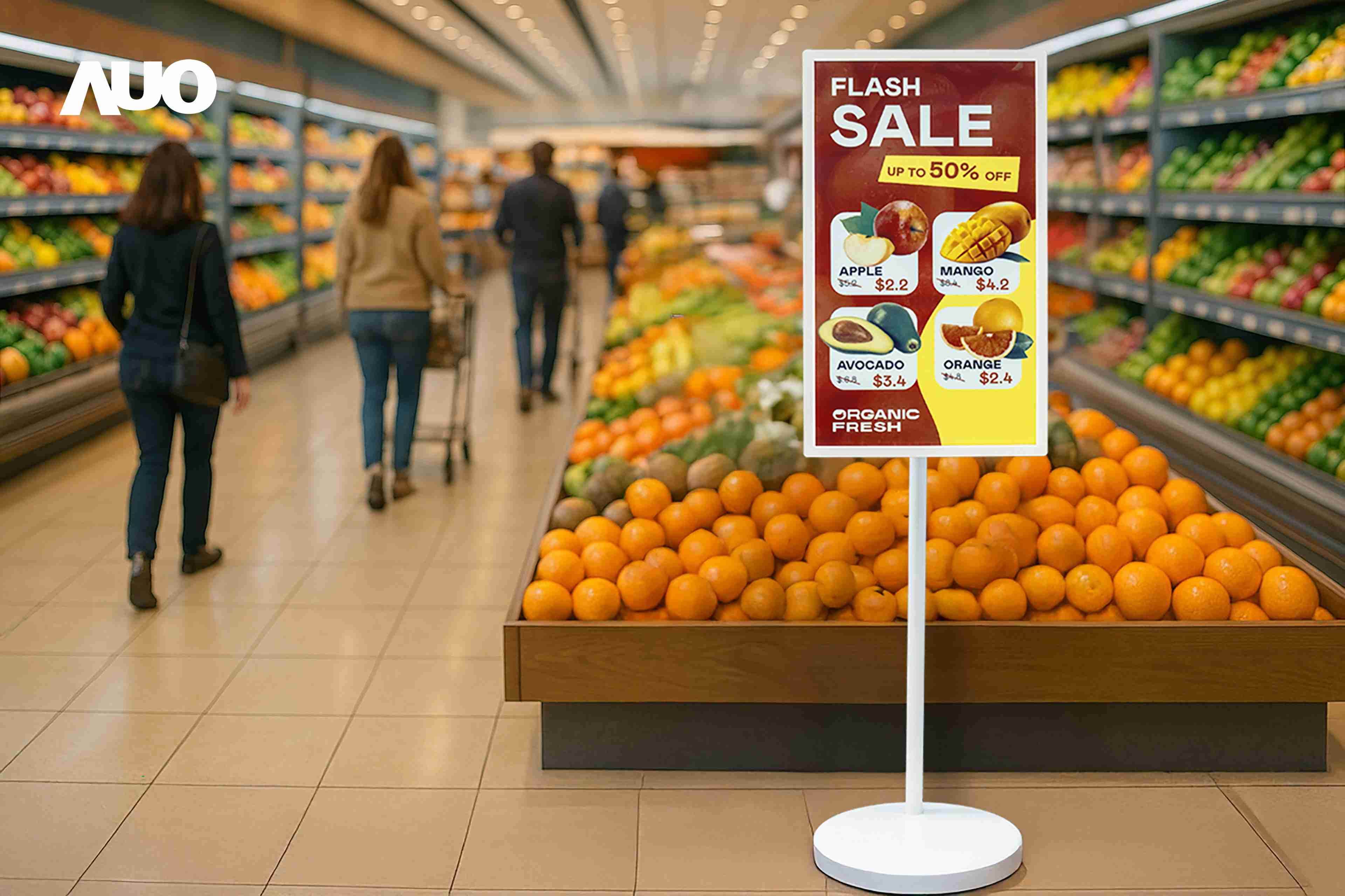 达擎首亮相低功耗、、全彩的〝aecoPost电子纸解决方案〞，，仅在更新画面时需要微量的电力驱动，，无需布建电线的便捷设计，，，使其可灵活应用、、、、随意置放，，，并可透过云端或行动装置app，，轻松管理及排程广告内容，，，，晋升店头营销利器。。。。